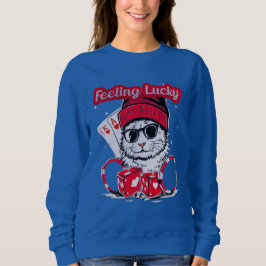 Känsla Lucky - Coola Cat Casino Vibes T Shirt
