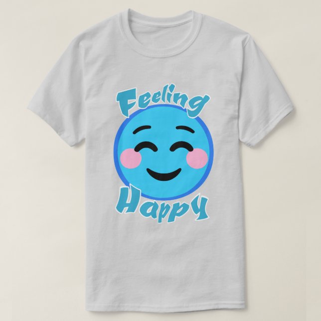 Känsla Lycklig Emoticon T Shirt (Design framsida)