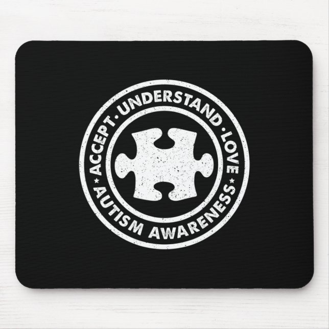 Känsla till att autism är att acceptera Kärlek Vin Musmatta (Framsidan)