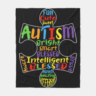Känsla till autism Hjärtvälsignad Manar Kvinnor Ki Fleecefilt