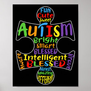 Känsla till autism Hjärtvälsignad Manar Kvinnor Ki Poster