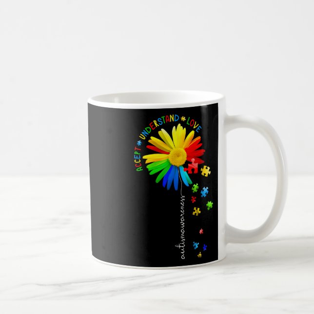 Känsla till autism Solrosacceptans i Kärlek Kaffemugg (Höger)
