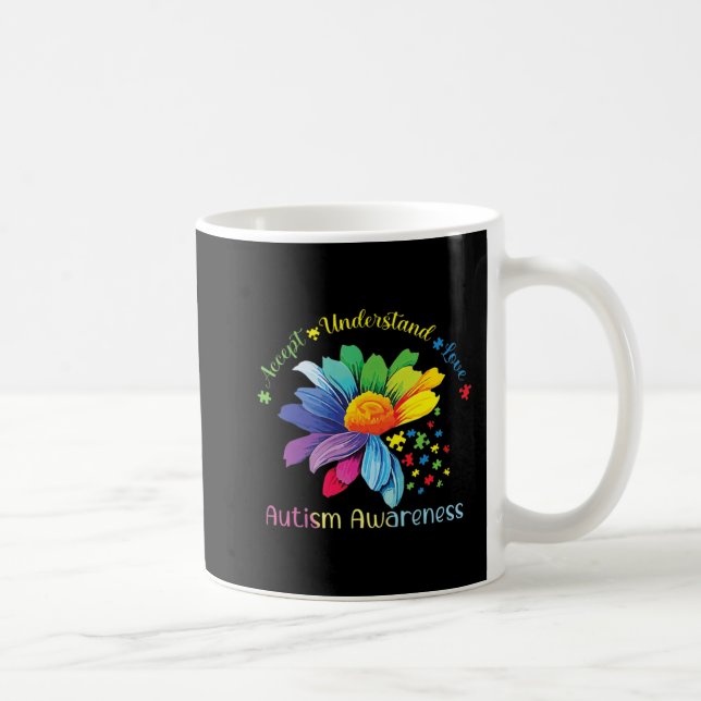 Känsla till autism Solrosacceptans i Kärlek Kaffemugg (Höger)