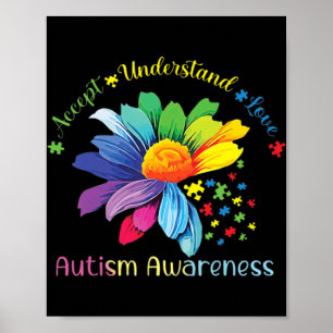 Känsla till autism Solrosacceptans i Kärlek Poster