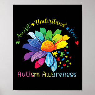 Känsla till autism Solrosacceptans i Kärlek Poster