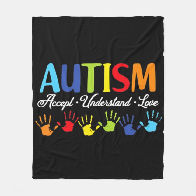 Känsla till Kärlek Autism Mo Fleecefilt (Framsidan)