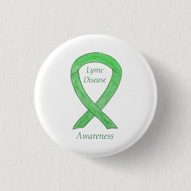 Känsla till Lyme Disease Ribbon Anpassningsbar Art Knapp (Framsida)