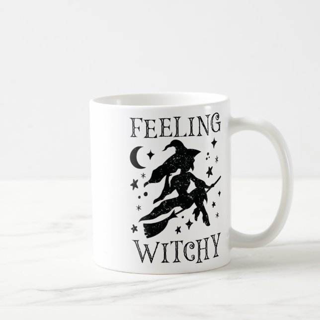 Känsla Witchy Funny Halloween Witch Vibes Kinda N Kaffemugg (Höger)