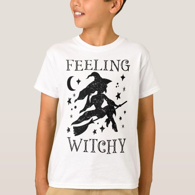 Känsla Witchy Funny Halloween Witch Vibes Kinda N T Shirt (Framsida)