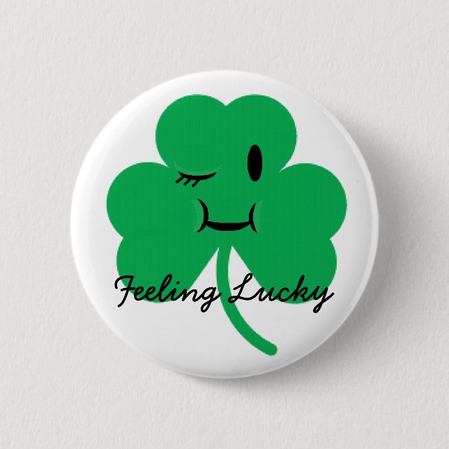KänslaLycklig-St Patricks dag Knapp (Framsida)