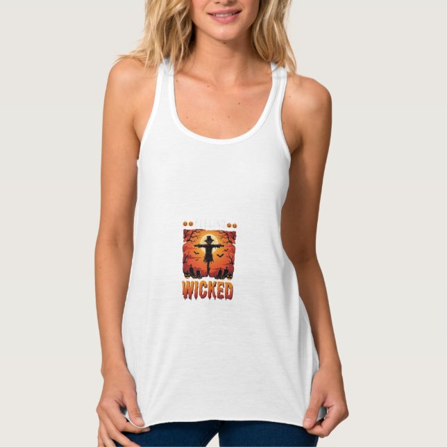 Känslan av elak Halloween-fågelskrämma Design_1 Linne Med Racerback (Framsida)