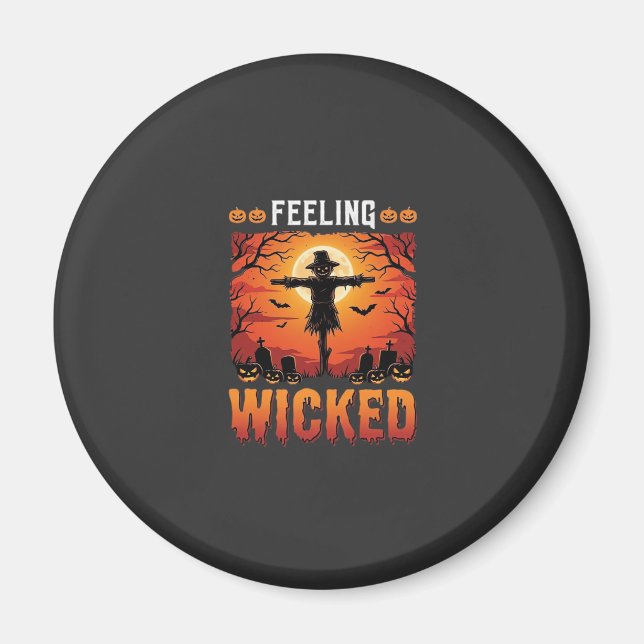 Känslan av elak Halloween-fågelskrämma Design_1 Magnet (Framsidan)