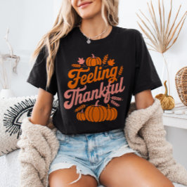 Känslan Av Tacksamhet Höstlöv Pumpa Tacksgiving T Shirt