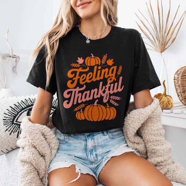 Känslan Av Tacksamhet Höstlöv Pumpa Tacksgiving T Shirt (Skapare uppladdad)