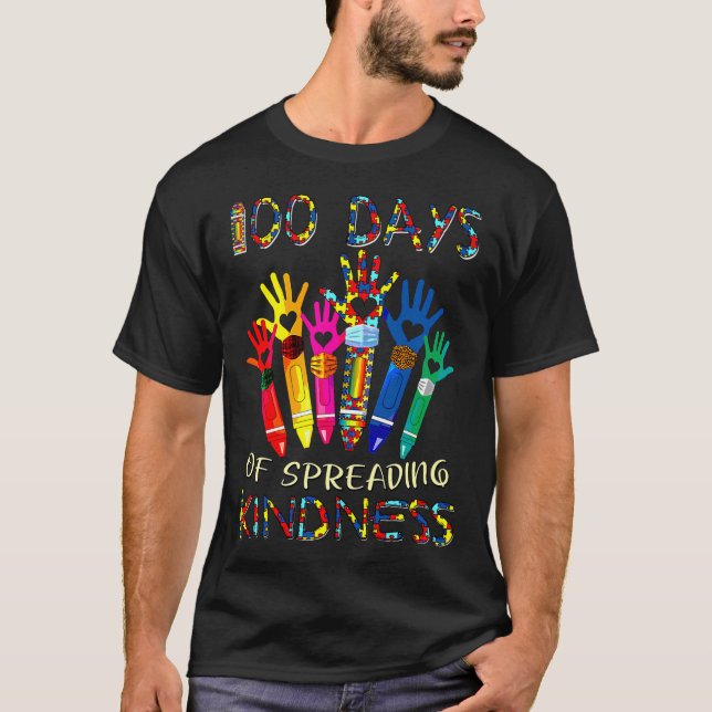 Känslan till autism 100 dagar av utbredning t shirt (Framsida)