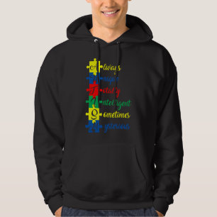 Känslan till autism är alltid unik helt intelligen hoodie