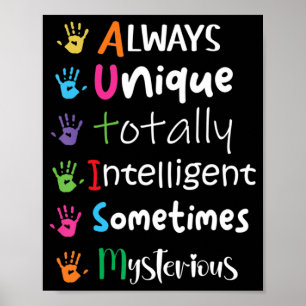 Känslan till autism är alltid unik totalt poster