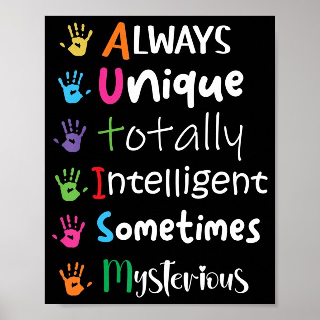Känslan till autism är alltid unik totalt poster (Framsidan)
