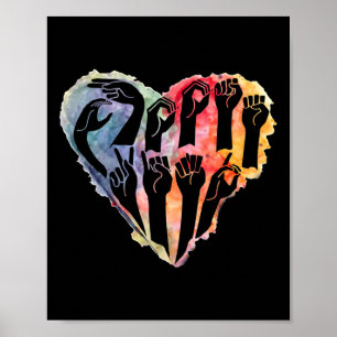 Känslan till autism är ASL Heart Anti-Bulling Poster