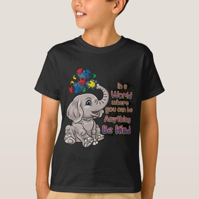Känslan till autism är av Elephant Puzzle Teacher  T Shirt (Framsida)