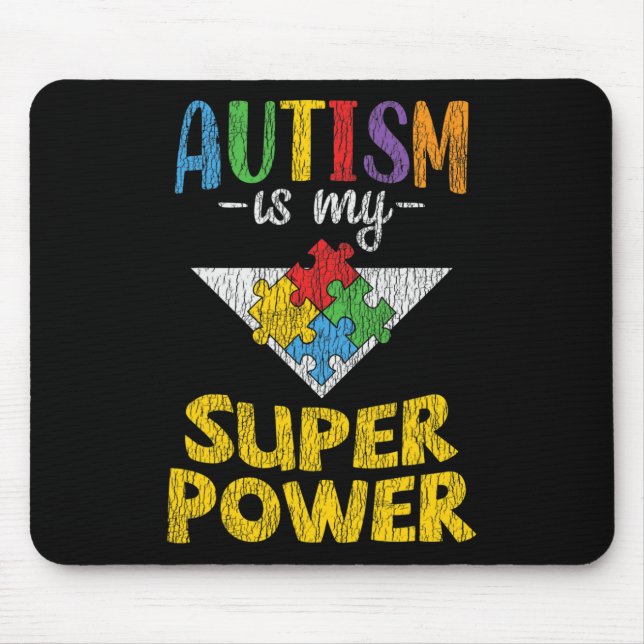 Känslan till autism - är mina supermaktens autisti musmatta (Framsidan)