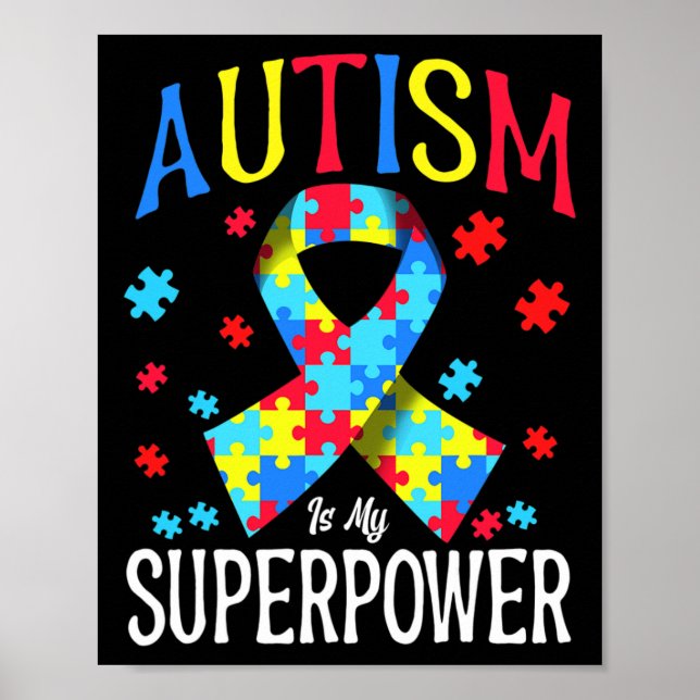 Känslan till autism är mitt supermaktpussel Delar  Poster (Framsidan)