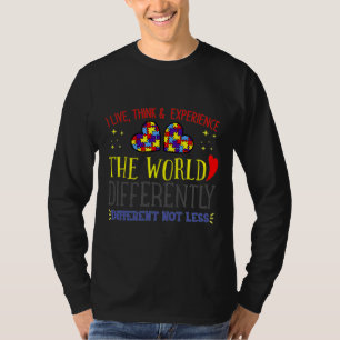 Känslan till autism att jag lever i Tänka och uppl T Shirt