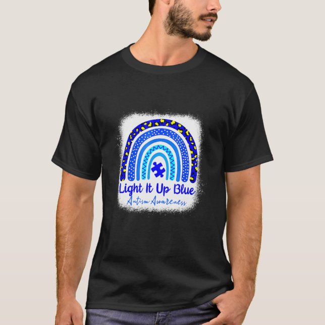 Känslan till autism B Leached Autism Awareness Lig T Shirt (Framsida)
