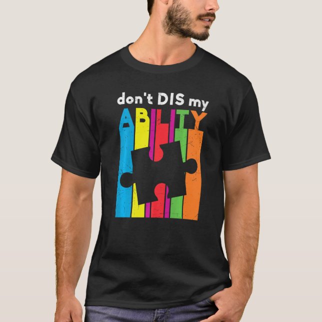 Känslan till autism Drar inte min förmåga Autistic T Shirt (Framsida)