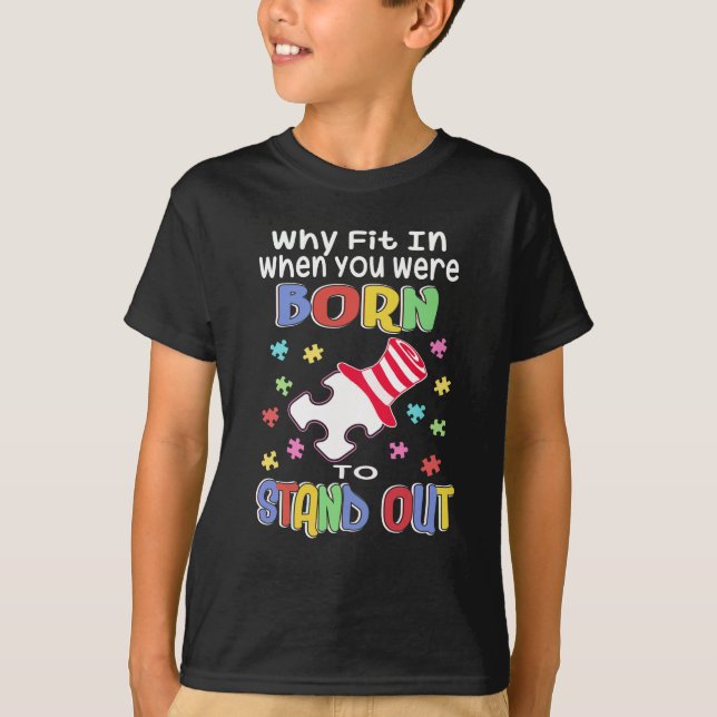 Känslan till autism - inspiration som säger varför t shirt (Framsida)
