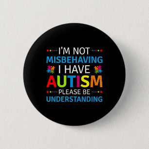 Känslan till autism Jag missbrukar inte att jag ha Knapp