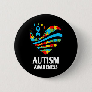 Känslan till autism Kvinnor Hjärtsstöd Autistic Ki Knapp