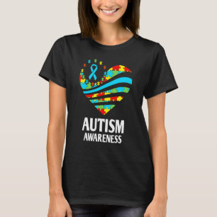Känslan till autism Kvinnor Hjärtsstöd Autistic Ki T Shirt