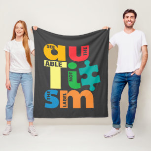Känslan till autism ser förmågan, inte etiketten fleecefilt