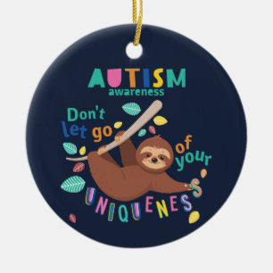 Känslan till autism Släpp inte din unika karaktär Julgransprydnad Keramik