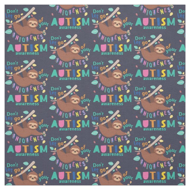 Känslan till autism Släpp inte din unika karaktär Tyg (Provkarta)