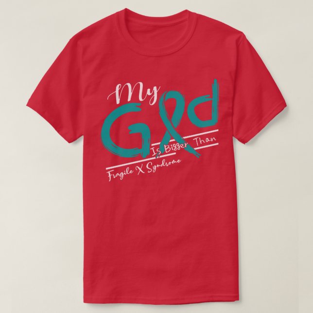 Känslan till rött syndrom Min Gud är starkare i T Shirt (Design framsida)