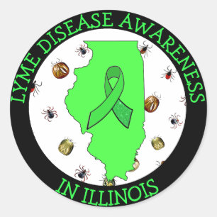 Känslan vid Lyme-sjukdom i Illinois Stickers Runt Klistermärke