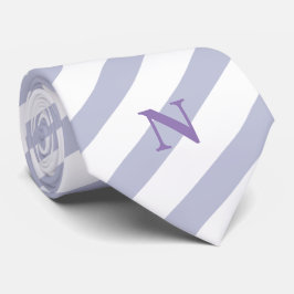 känslig blå rand lavender monogram slips