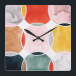 Känslig - Cirkel Mönster Fyrkantig Klocka<br><div class="desc">Sensisk III av Grace Popp. Har cirklar med överlappande färger som skapar en roligt och en beundransvärd design.| 141949GG</div>