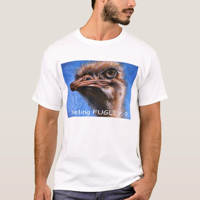 Känslig Fugley för Ostrich T-tröja Tee Shirt (Framsida)