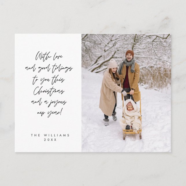 Känslig, God Jul, Familjefoto Vykort (Framsida)