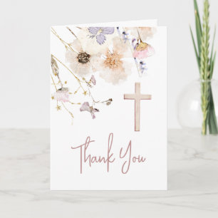 känslig händelseTack för religiösa av vilda blommo Kort