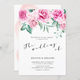 känslig inbjudan till blommigt elegant bröllop i t