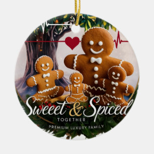 Känslig Lyxig Pepparkakor Familj Hjärtbeat Julgransprydnad Keramik