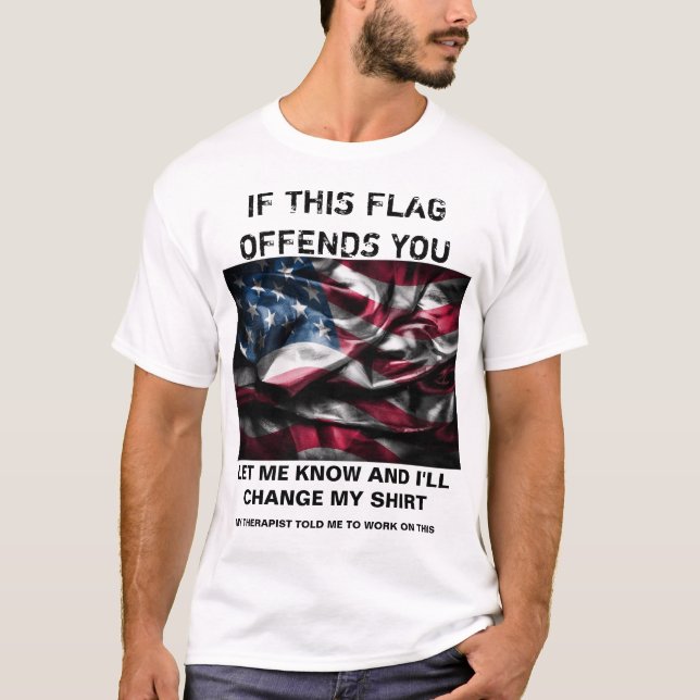 Känslig patriotflaggaskjorta t shirt (Framsida)