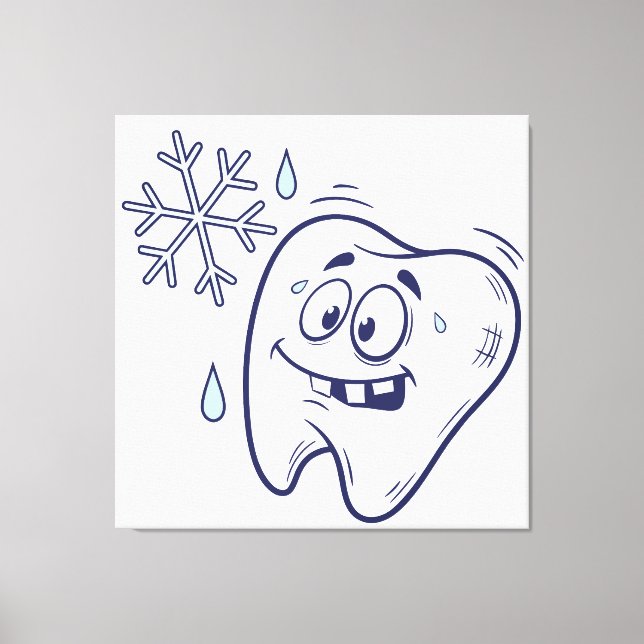 Känslig tandTecknad - Kallet Tandsmärta Canvas A (Framsida)