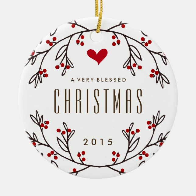 Känslig välsignad helgdagfotoprydnad julgransprydnad keramik (Framsidan)
