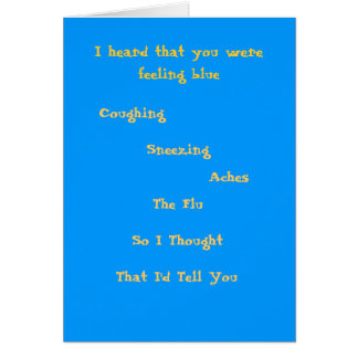 Känsliga blått hälsningskort