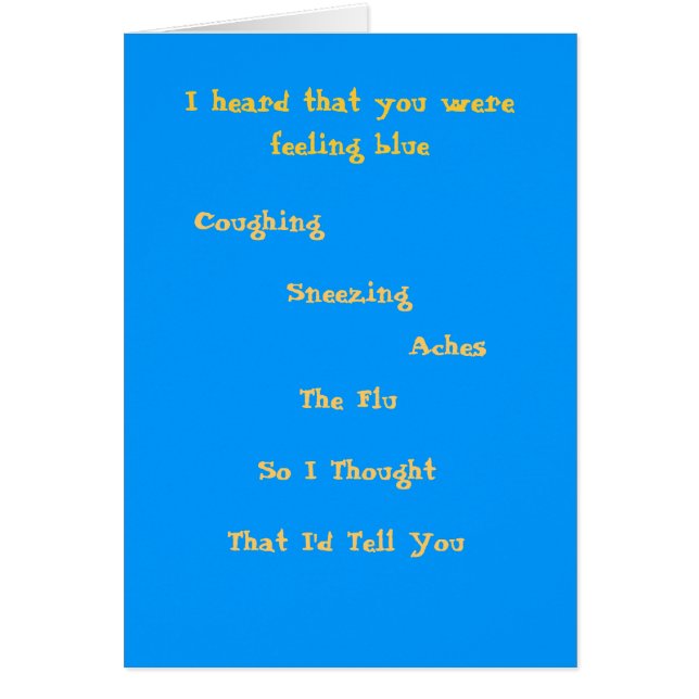 Känsliga blått hälsningskort (Framsidan)